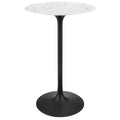Lippa 28" Round Faux Marble Bar Table - Black White