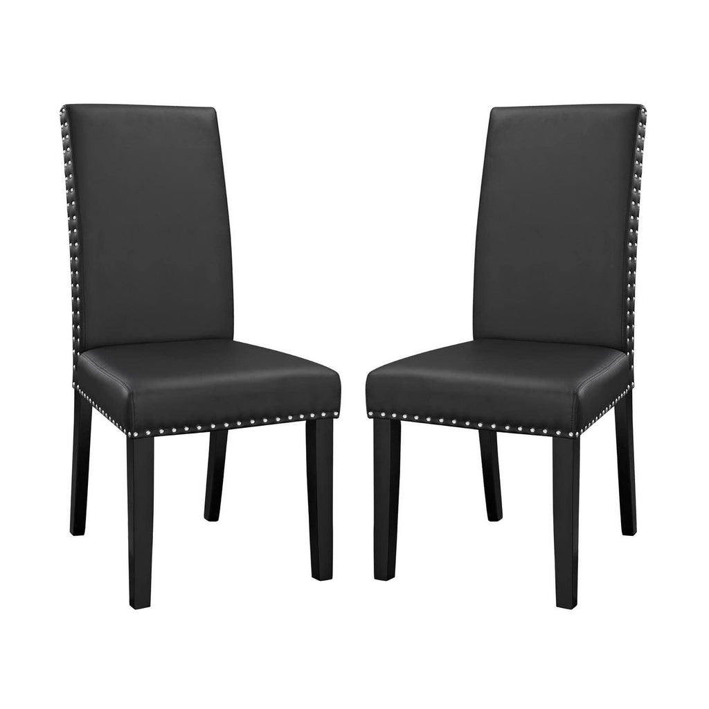 Parcel Vinyl Dining Side Chair Set of 2 - Black
