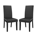 Parcel Vinyl Dining Side Chair Set of 2 - Black
