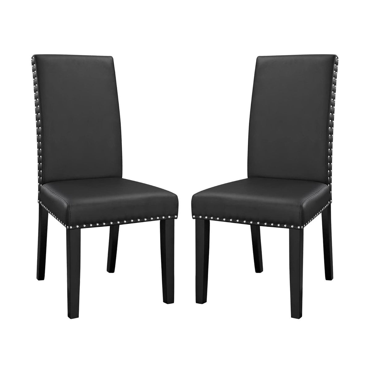 Parcel Vinyl Dining Side Chair Set of 2 - Black