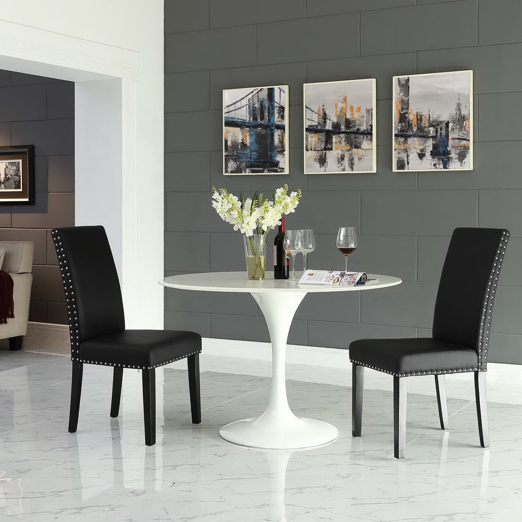 Parcel Vinyl Dining Side Chair Set of 2 - Black