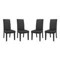 Parcel Vinyl Dining Side Chair Set of 4 - Black