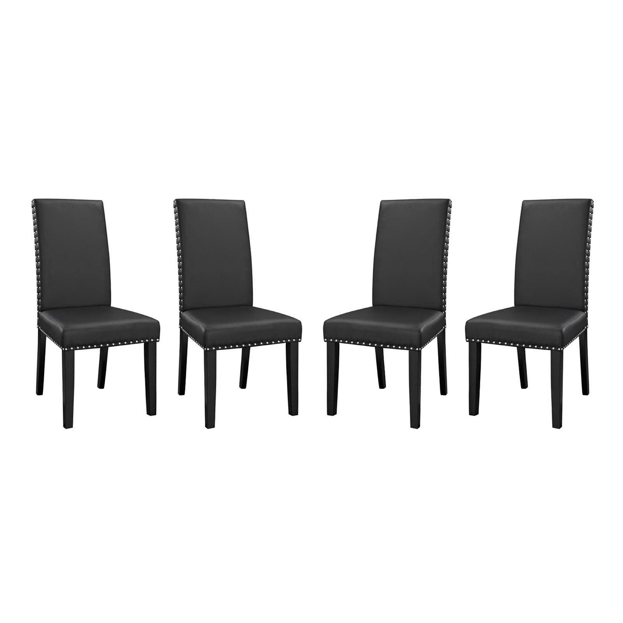 Parcel Vinyl Dining Side Chair Set of 4 - Black