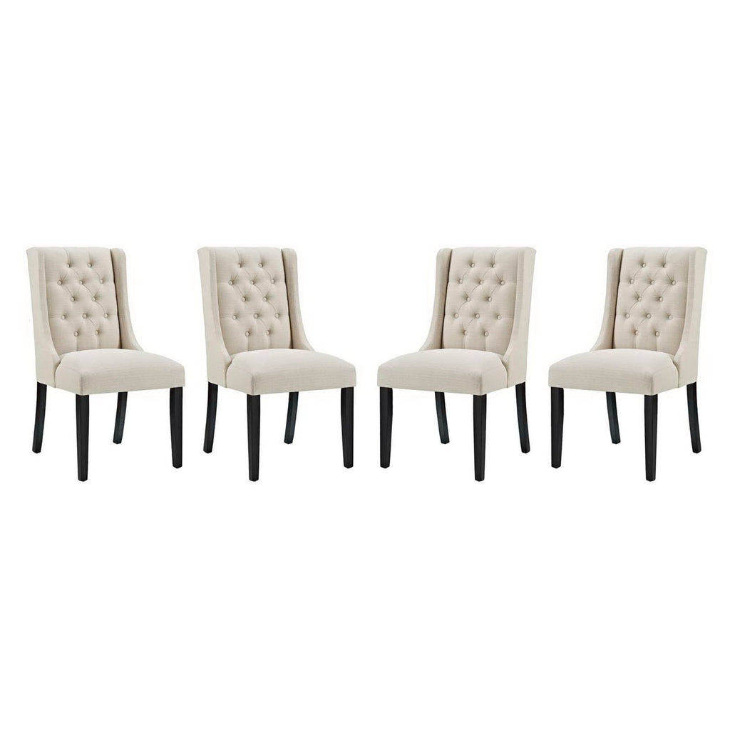 Baronet Fabric Dining Chair Set of 4 - Beige