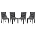 Baronet Fabric Dining Chair Set of 4 - Gray