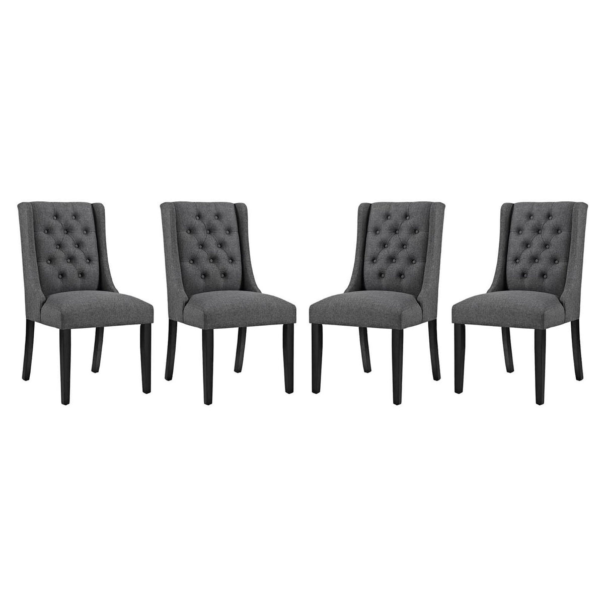 Baronet Fabric Dining Chair Set of 4 - Gray
