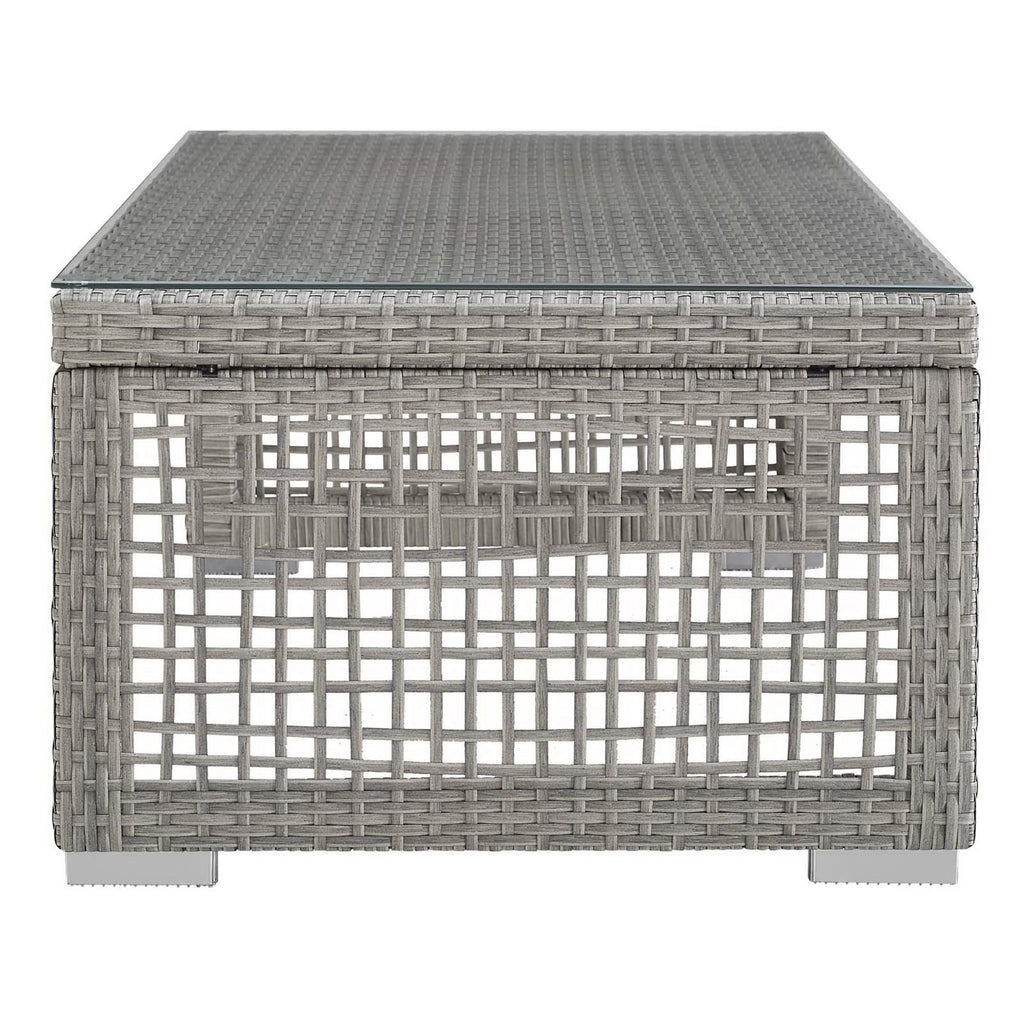 Aura 6 Piece Outdoor Patio Wicker Rattan Set - Gray White