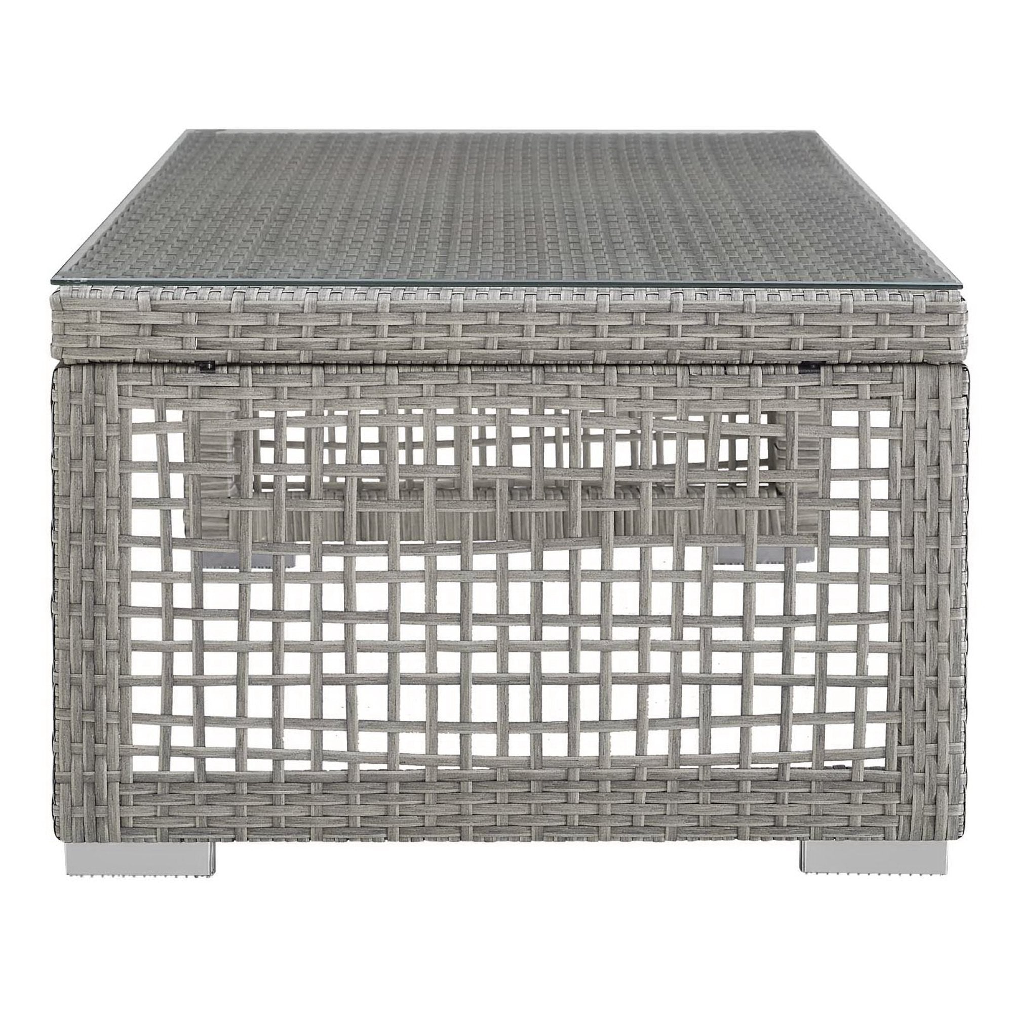 Aura 6 Piece Outdoor Patio Wicker Rattan Set - Gray White