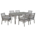 Aura 7 Piece Outdoor Patio Wicker Rattan Set - Gray Gray
