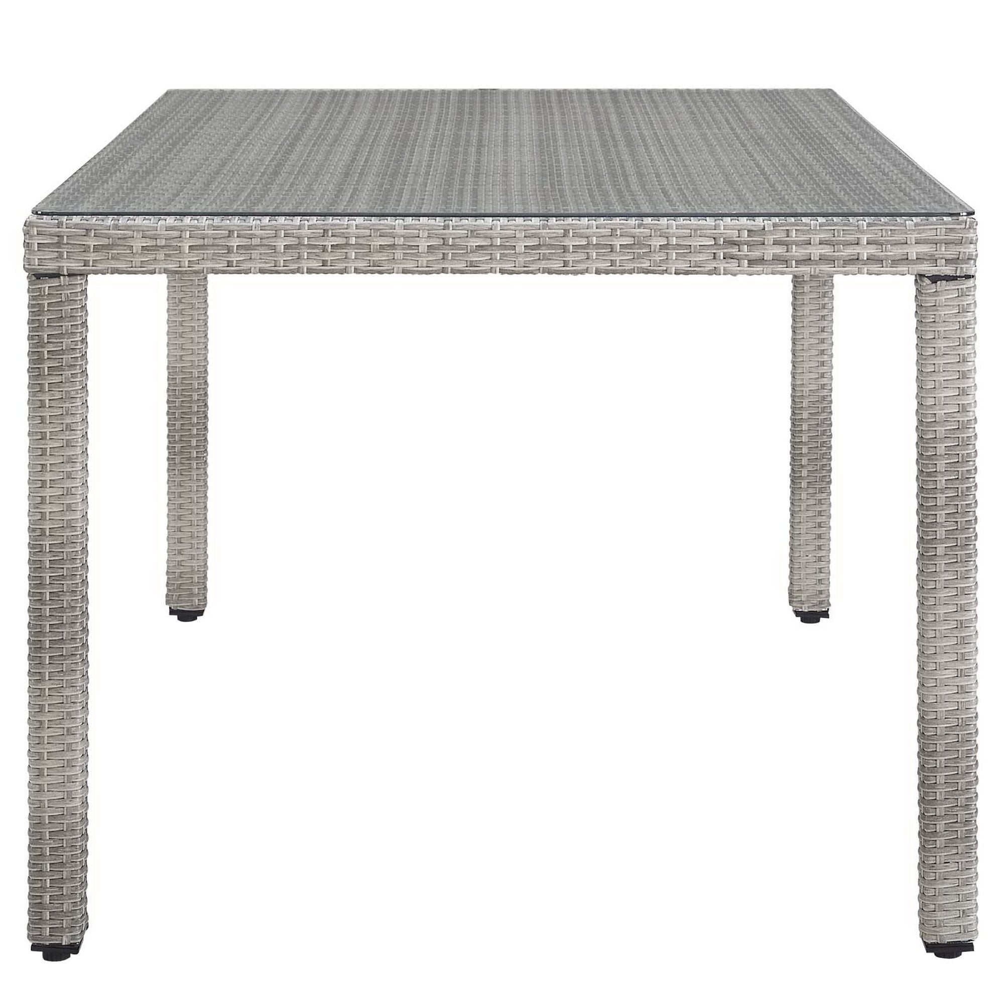 Aura 7 Piece Outdoor Patio Wicker Rattan Set - Gray Gray