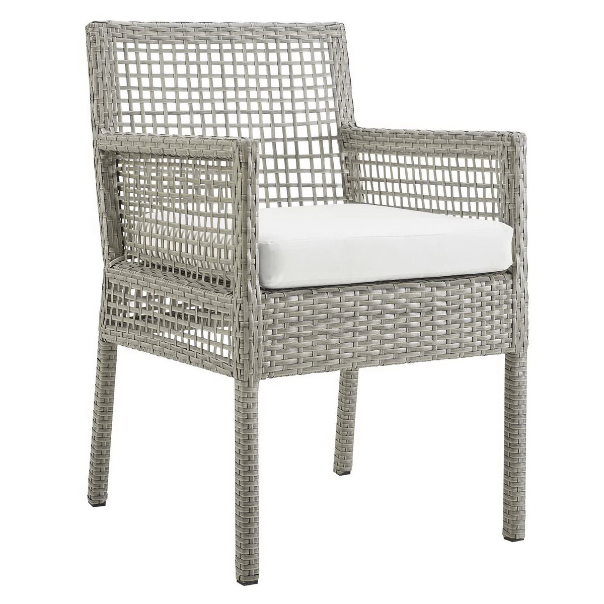 Aura 7 Piece Outdoor Patio Wicker Rattan Set - Gray White