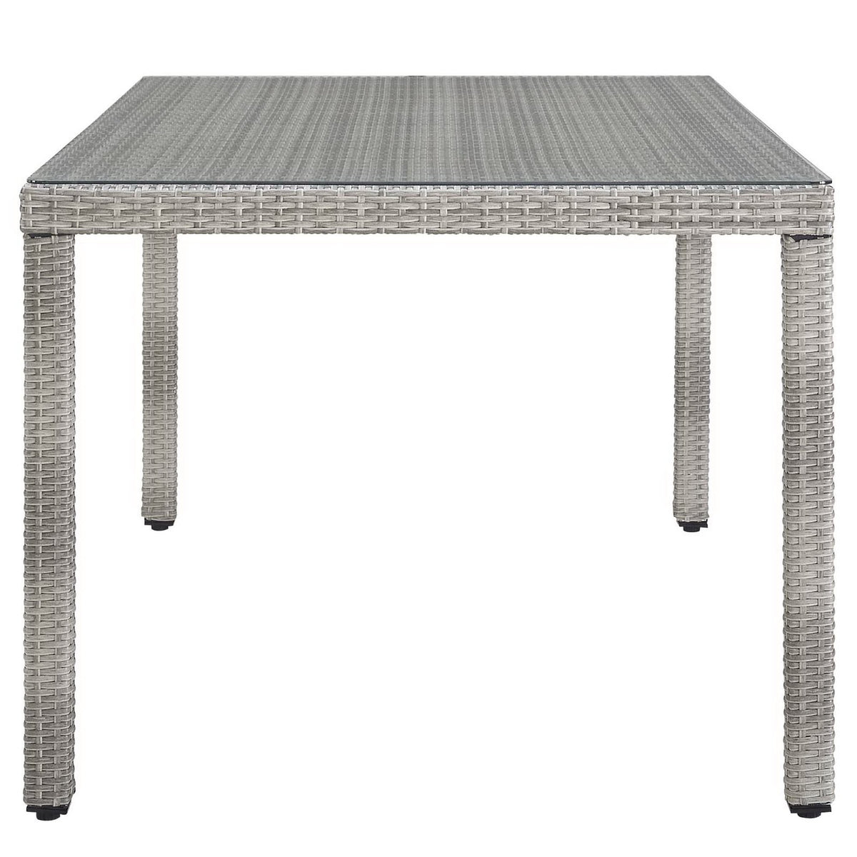 Aura 7 Piece Outdoor Patio Wicker Rattan Set - Gray White