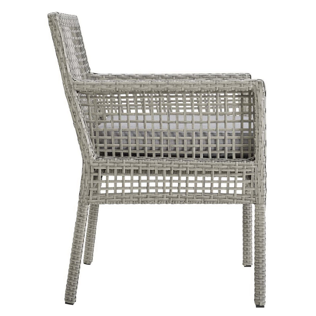 Aura Outdoor Patio Wicker Rattan Dining Armchair Set of 2 - Gray Gray