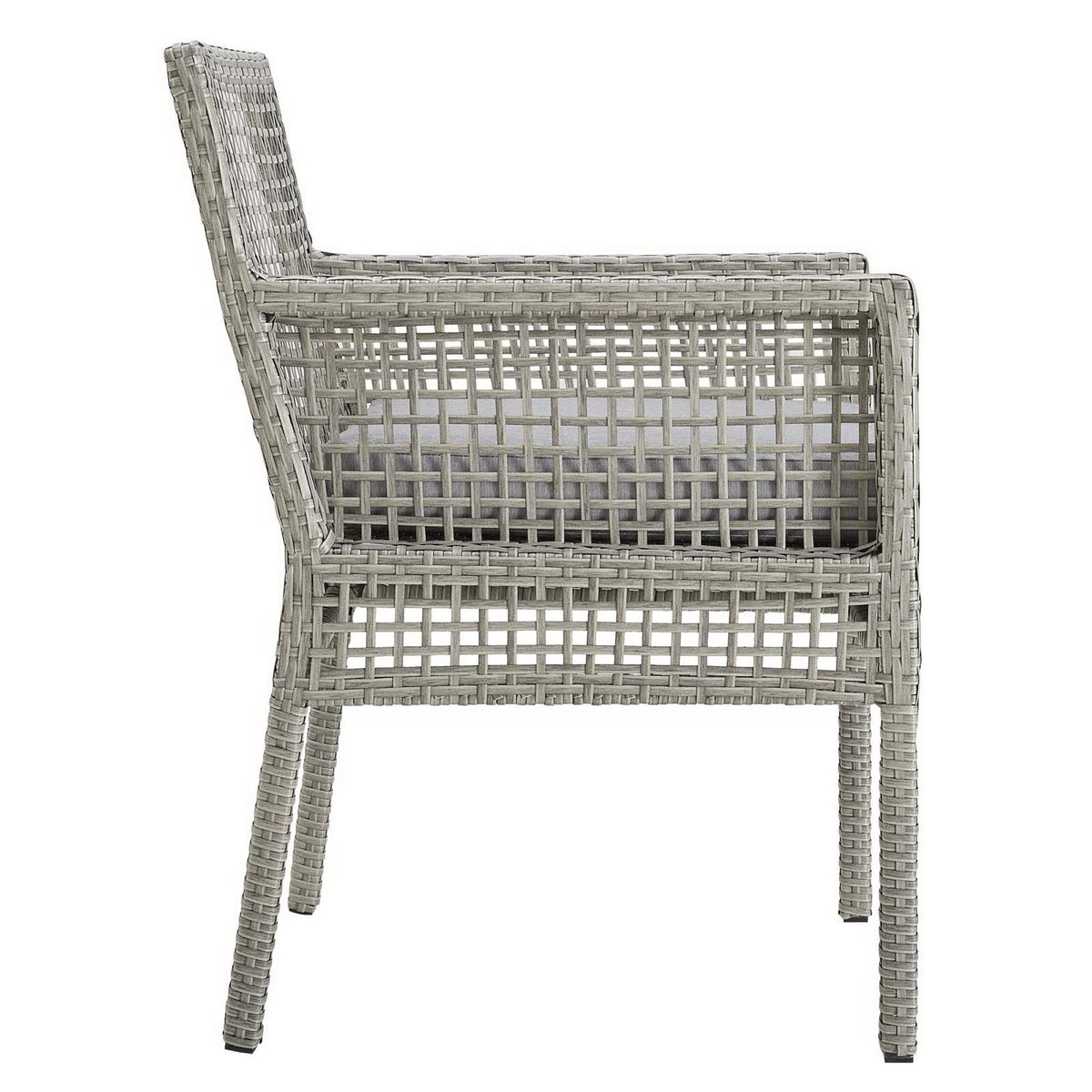 Aura Outdoor Patio Wicker Rattan Dining Armchair Set of 2 - Gray Gray