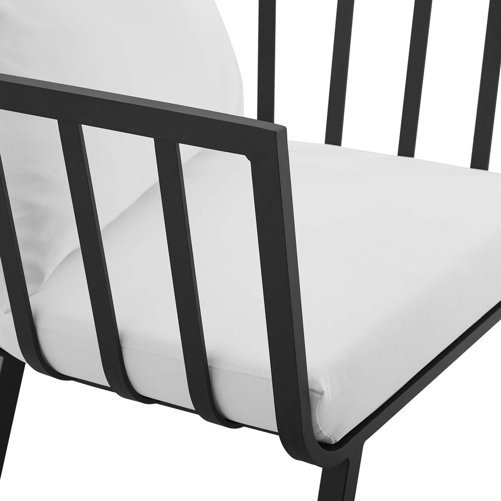 Riverside Outdoor Patio Aluminum Armchair - Gray White