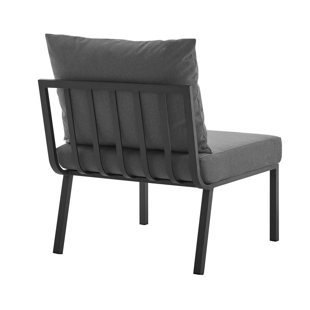 Riverside Outdoor Patio Aluminum Armless Chair - Gray Charcoal