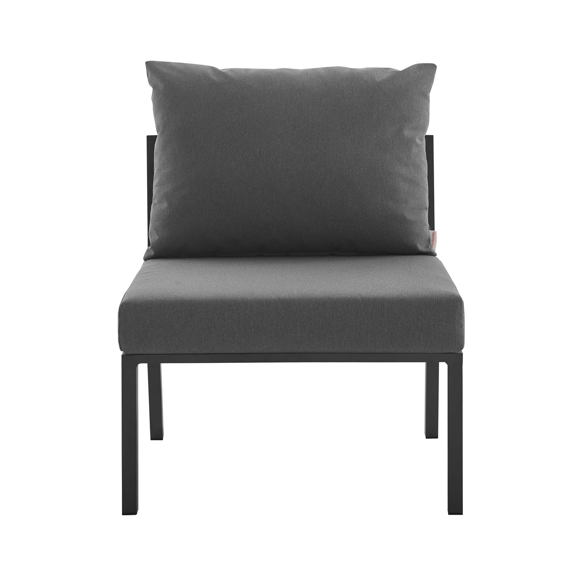 Riverside Outdoor Patio Aluminum Armless Chair - Gray Charcoal