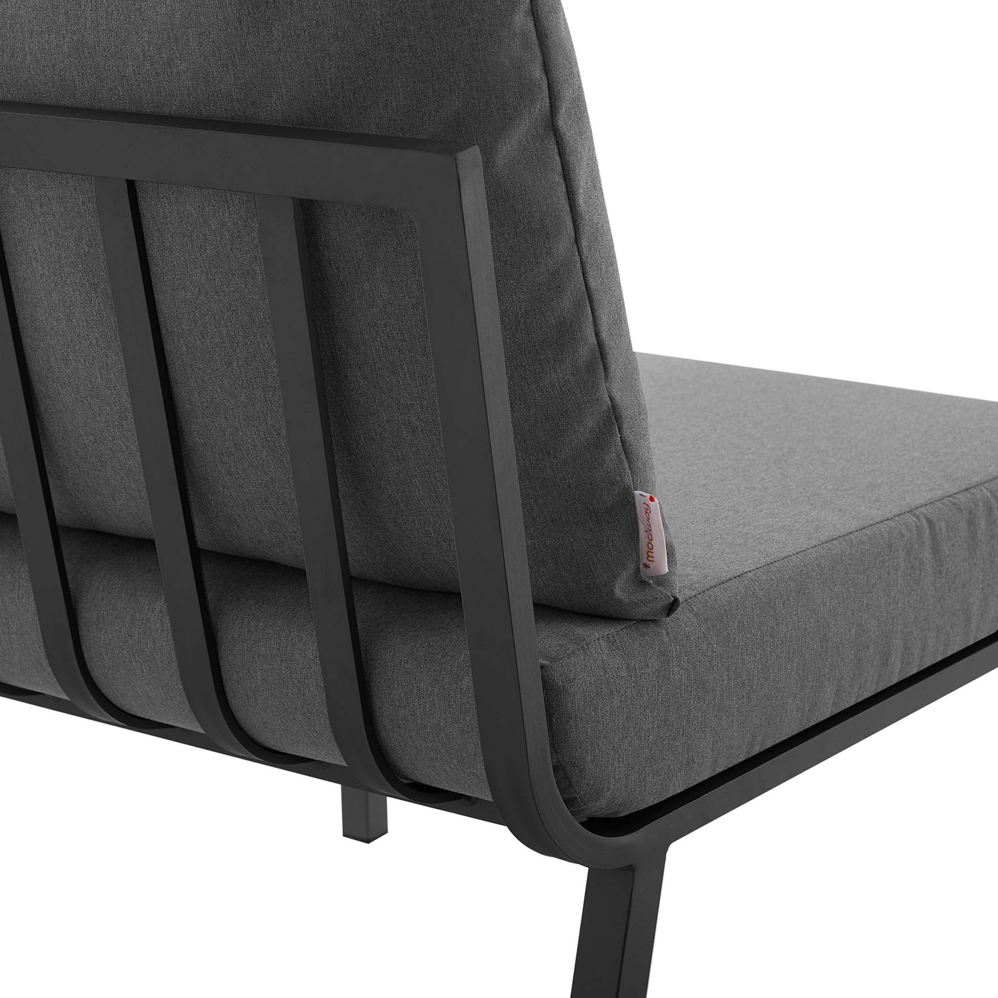 Riverside Outdoor Patio Aluminum Armless Chair - Gray Charcoal