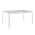 Raleigh 59" Outdoor Patio Aluminum Dining Table - White