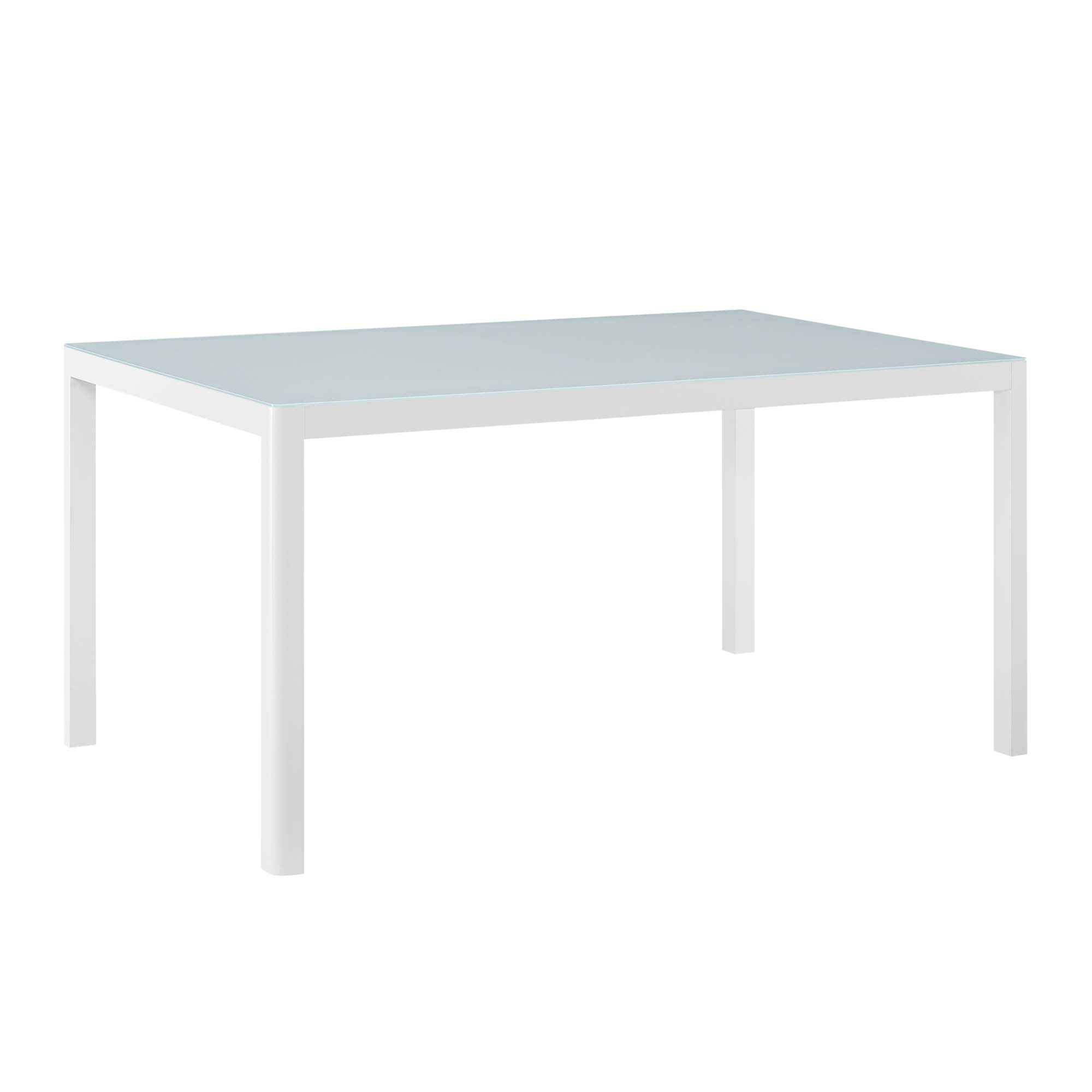 Raleigh 59" Outdoor Patio Aluminum Dining Table - White
