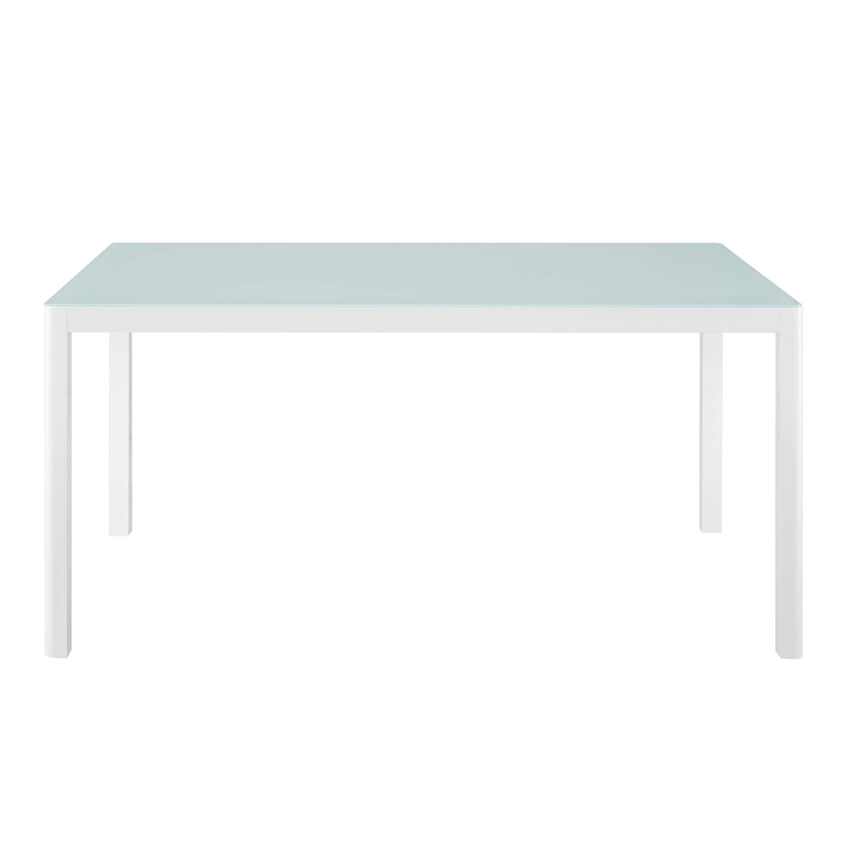 Raleigh 59" Outdoor Patio Aluminum Dining Table - White