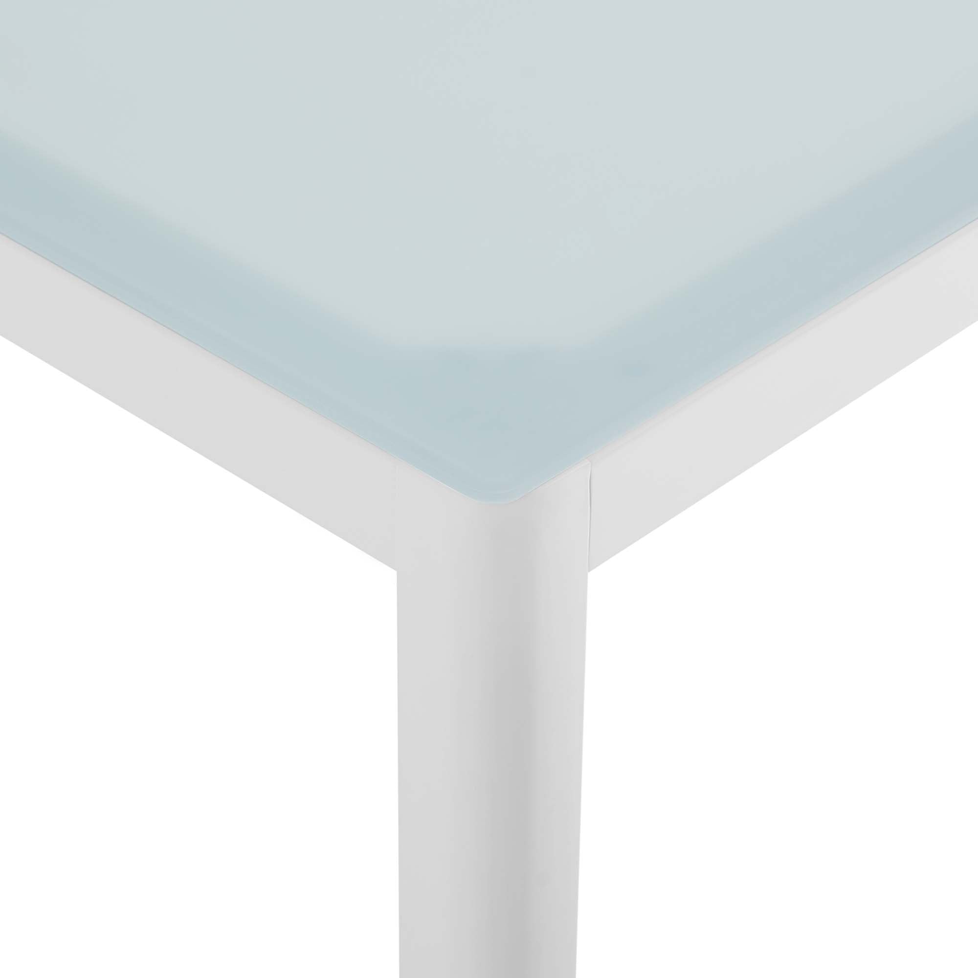 Raleigh 59" Outdoor Patio Aluminum Dining Table - White