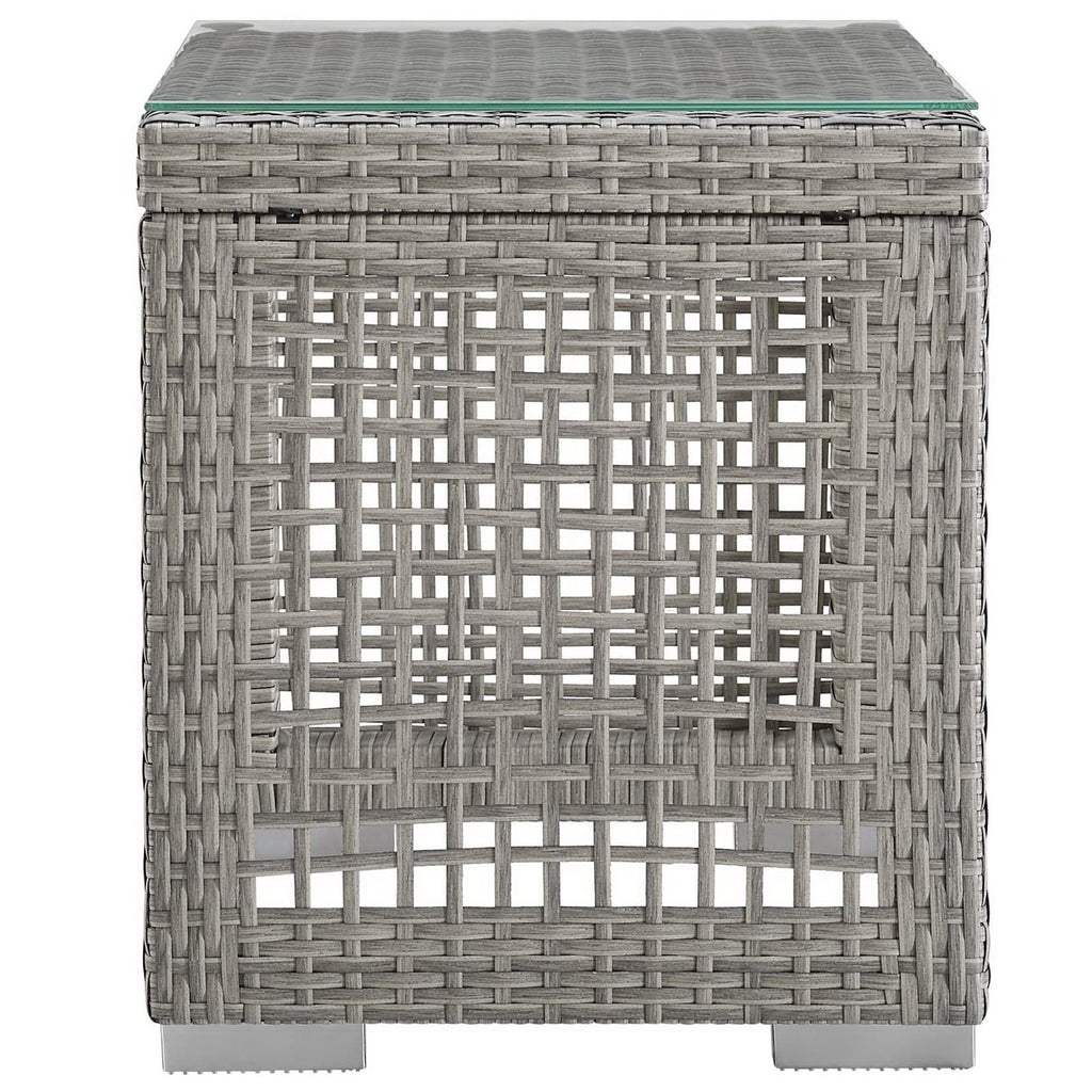 Aura 3 Piece Outdoor Patio Wicker Rattan Set - Gray Gray (2 Armchairs, Side Table)