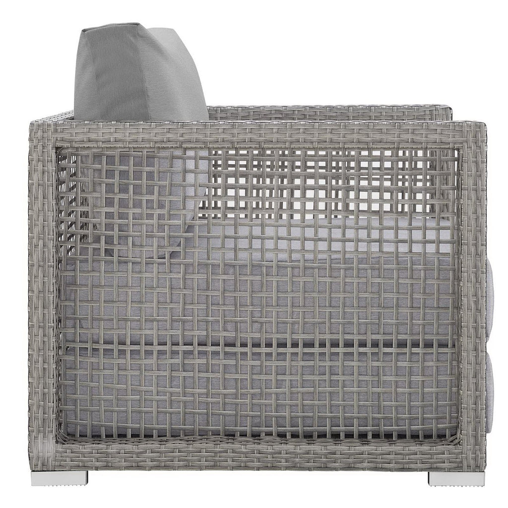 Aura 4 Piece Outdoor Patio Wicker Rattan Set - Gray Gray