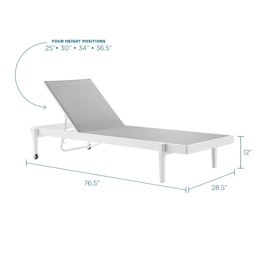 Charleston Outdoor Patio Chaise Lounge Chair - White Gray