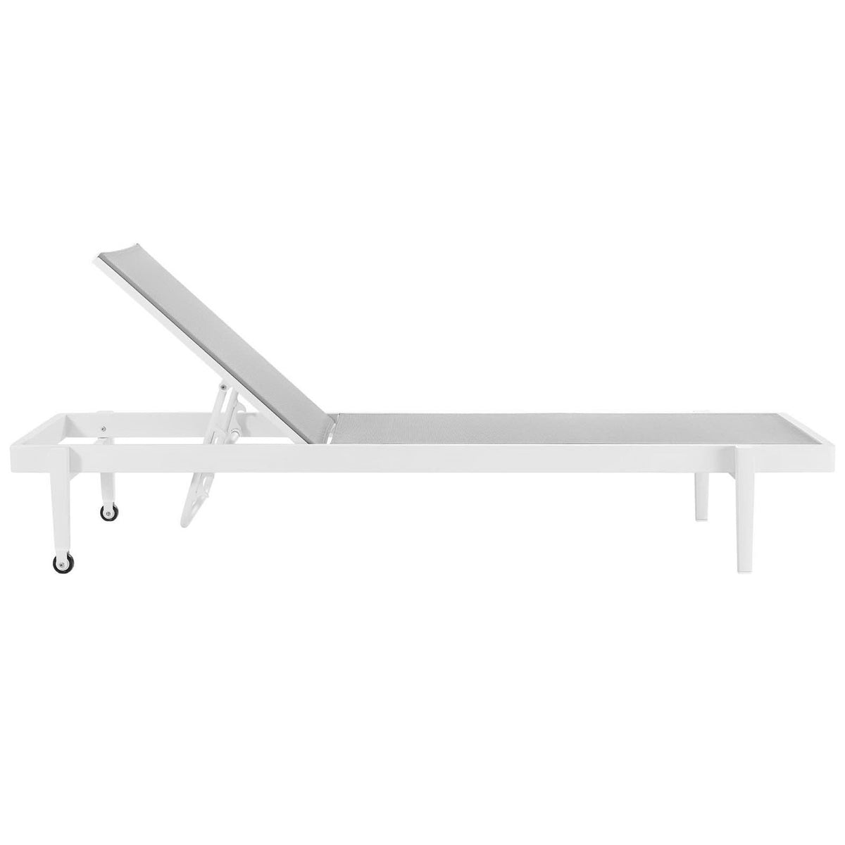 Charleston Outdoor Patio Chaise Lounge Chair - White Gray