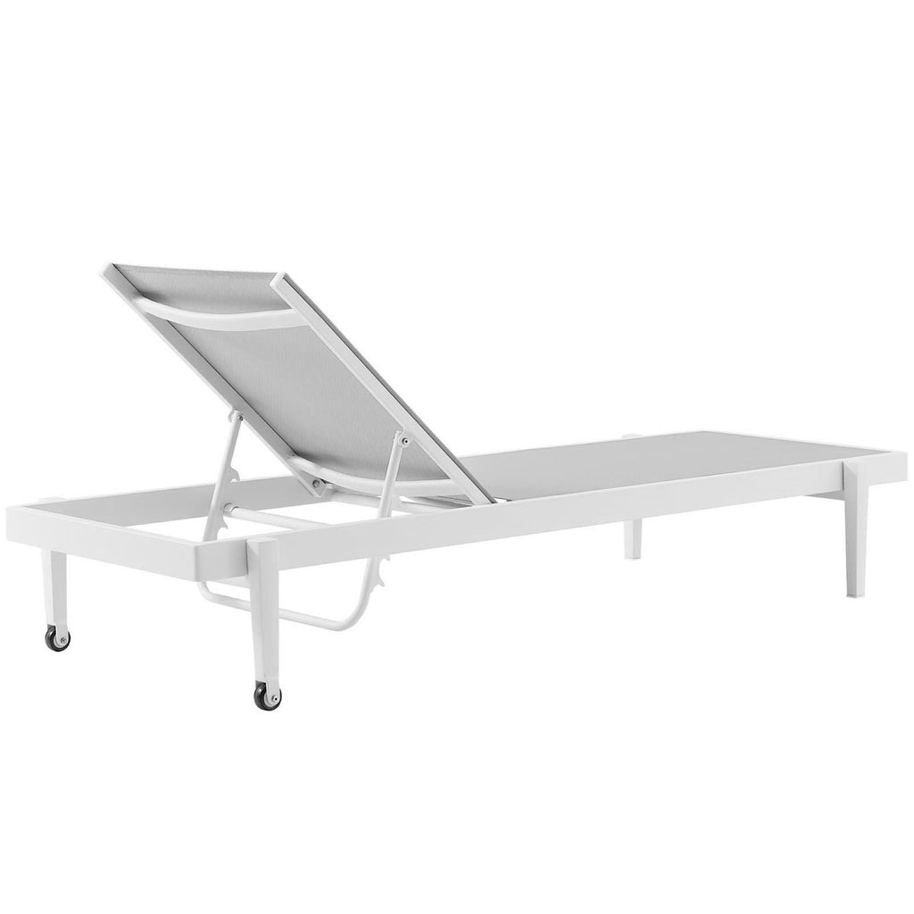 Charleston Outdoor Patio Chaise Lounge Chair - White Gray