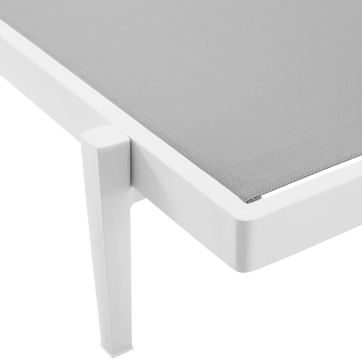 Charleston Outdoor Patio Chaise Lounge Chair - White Gray