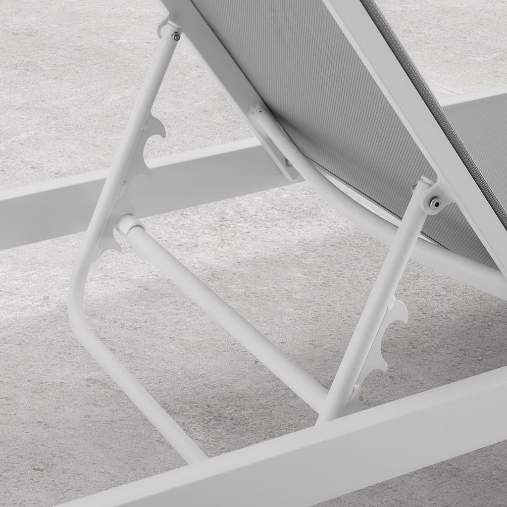 Charleston Outdoor Patio Chaise Lounge Chair - White Gray