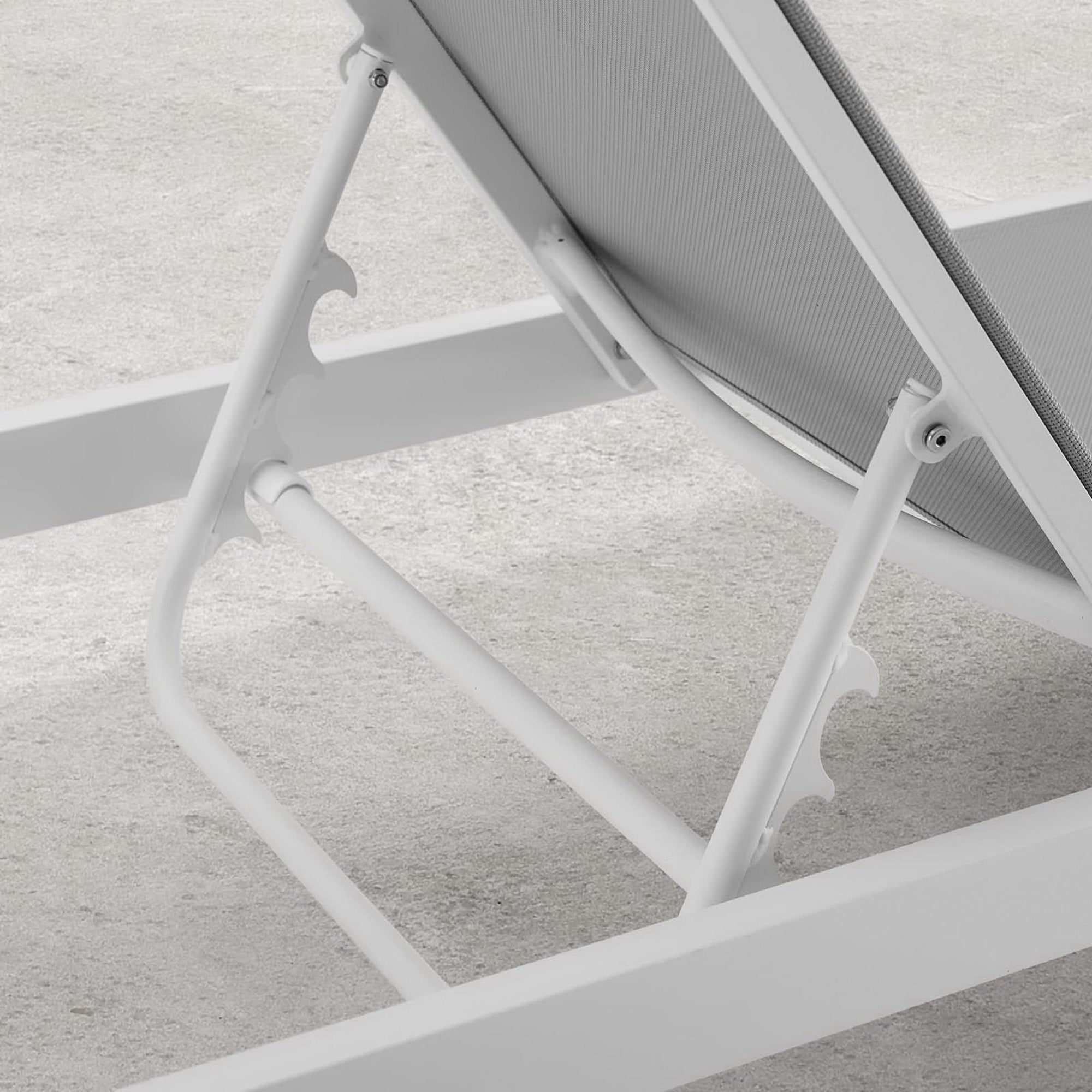 Charleston Outdoor Patio Chaise Lounge Chair - White Gray