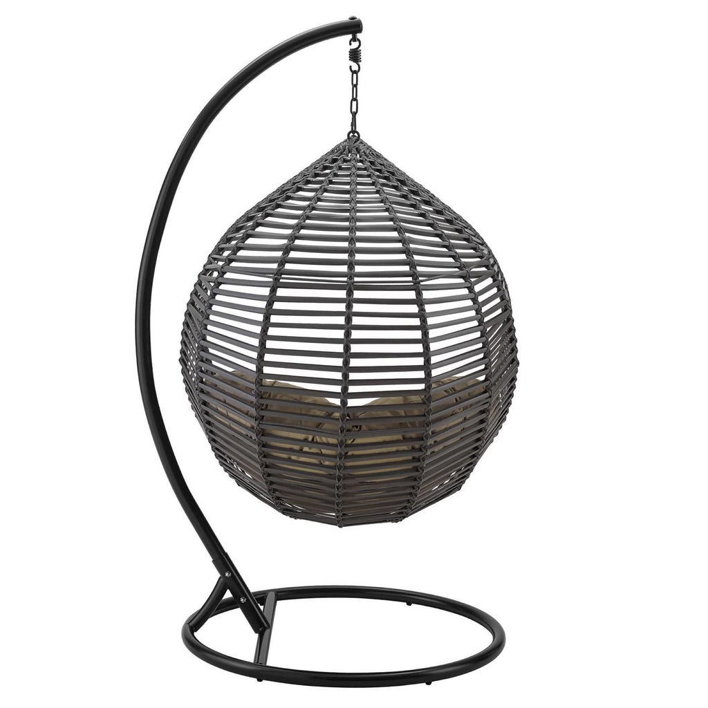 Garner Teardrop Outdoor Patio Swing Chair - Gray Mocha