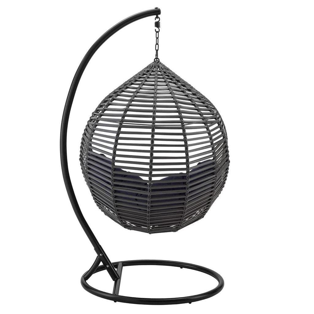 Garner Teardrop Outdoor Patio Swing Chair - Gray Navy