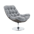 Brighton Wicker Rattan Outdoor Patio Swivel Lounge Chair - Light Gray Gray