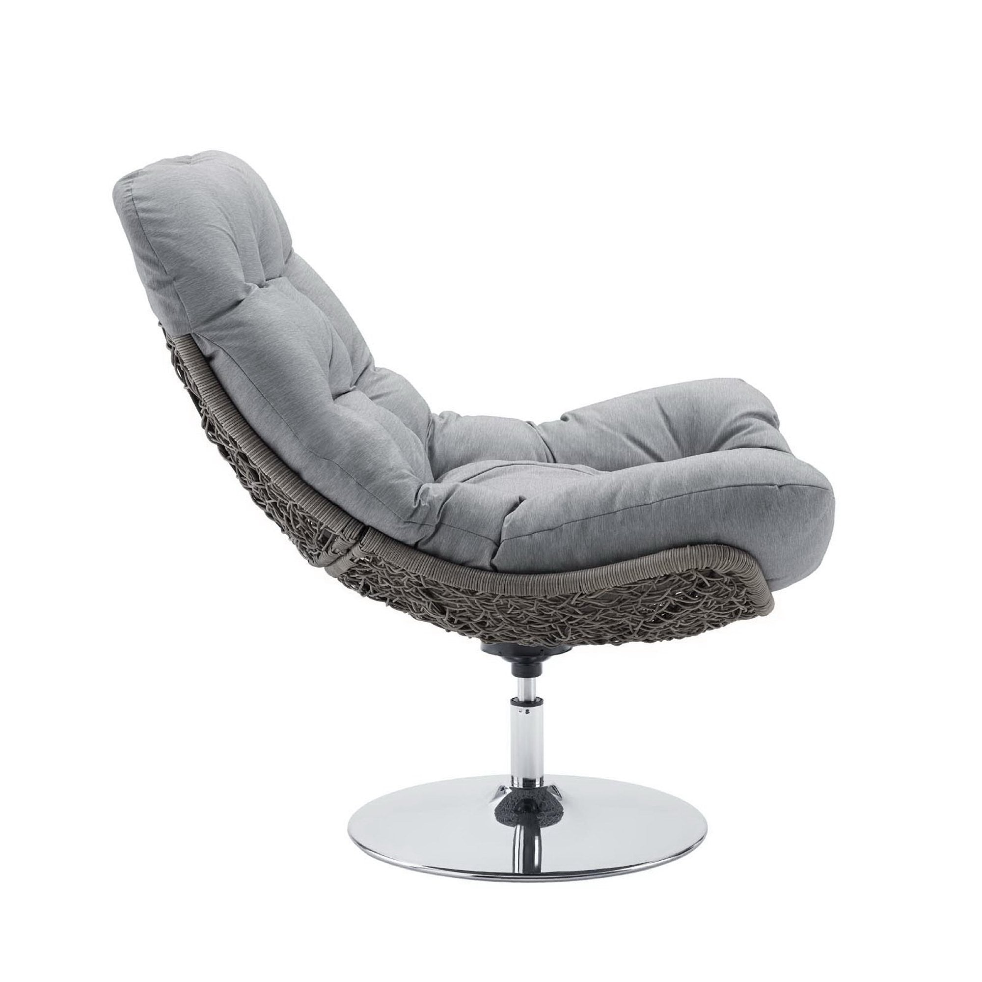 Brighton Wicker Rattan Outdoor Patio Swivel Lounge Chair - Light Gray Gray
