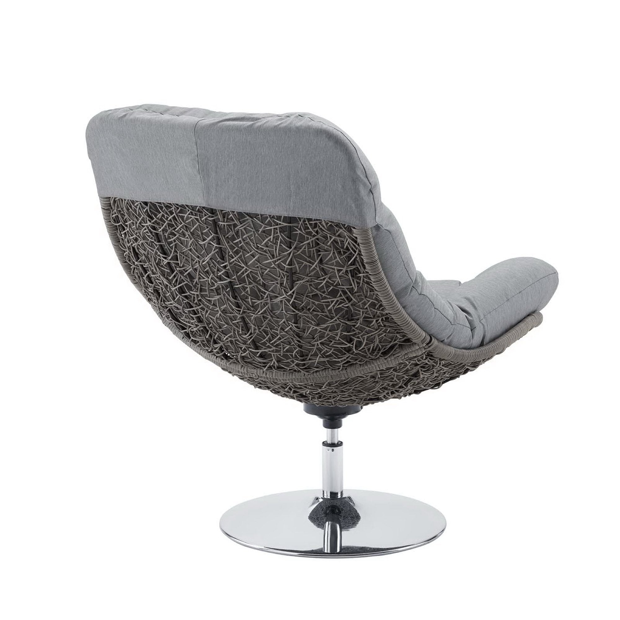 Brighton Wicker Rattan Outdoor Patio Swivel Lounge Chair - Light Gray Gray