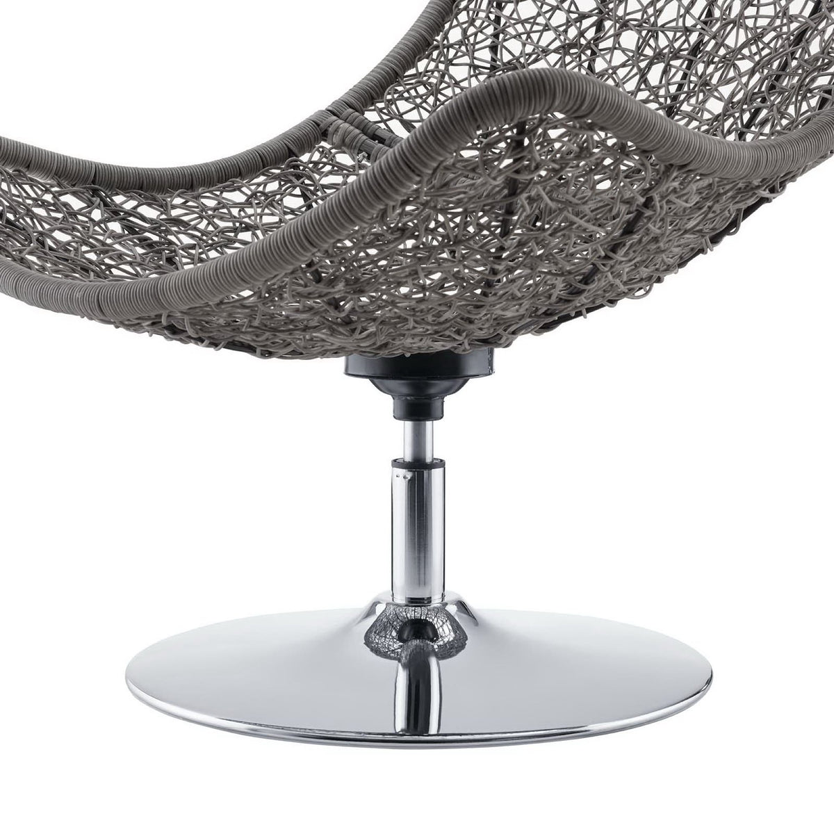 Brighton Wicker Rattan Outdoor Patio Swivel Lounge Chair - Light Gray Navy