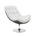 Brighton Wicker Rattan Outdoor Patio Swivel Lounge Chair - Light Gray White
