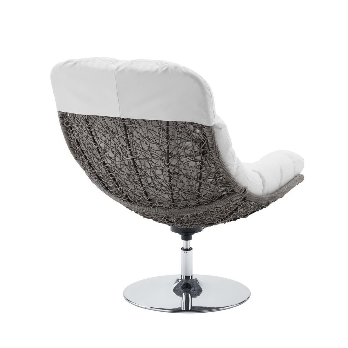 Brighton Wicker Rattan Outdoor Patio Swivel Lounge Chair - Light Gray White