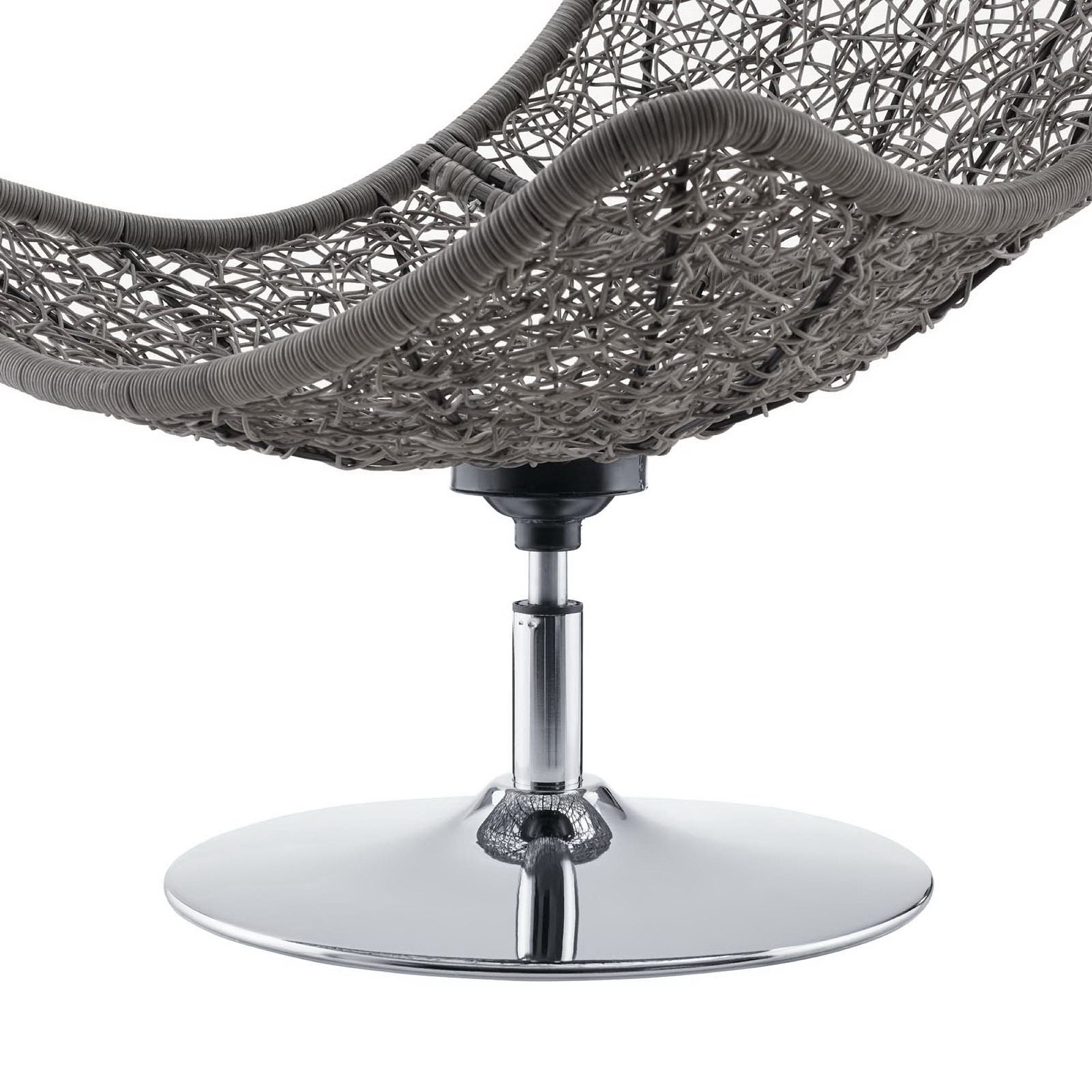 Brighton Wicker Rattan Outdoor Patio Swivel Lounge Chair - Light Gray White