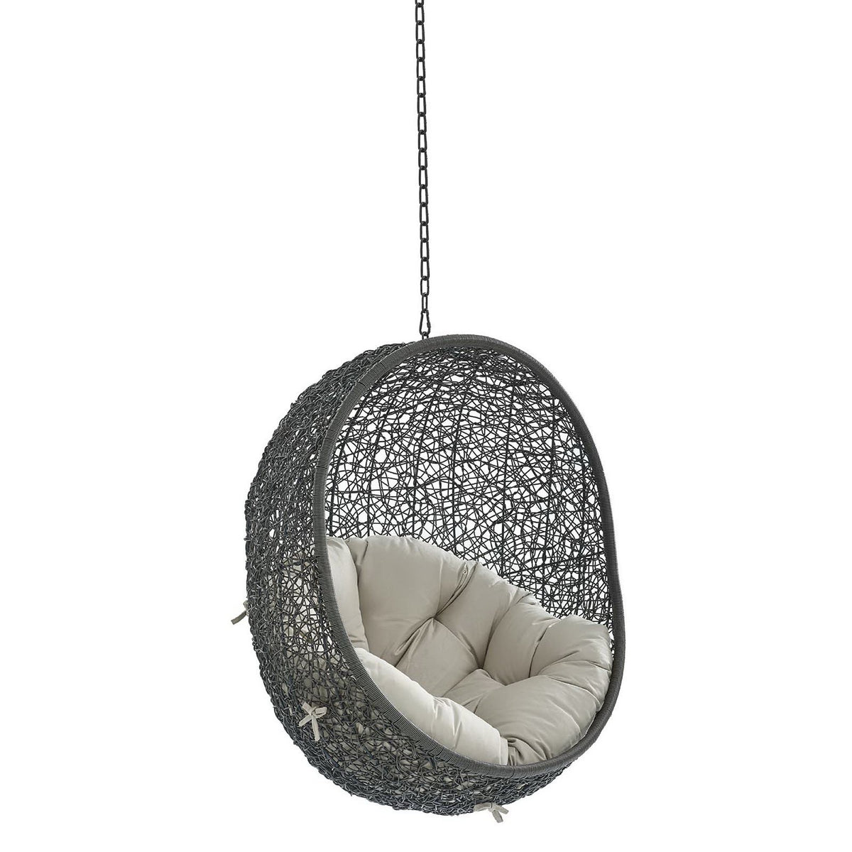 Hide Sunbrella Fabric Swing Outdoor Patio Lounge Chair Without Stand - Gray Beige
