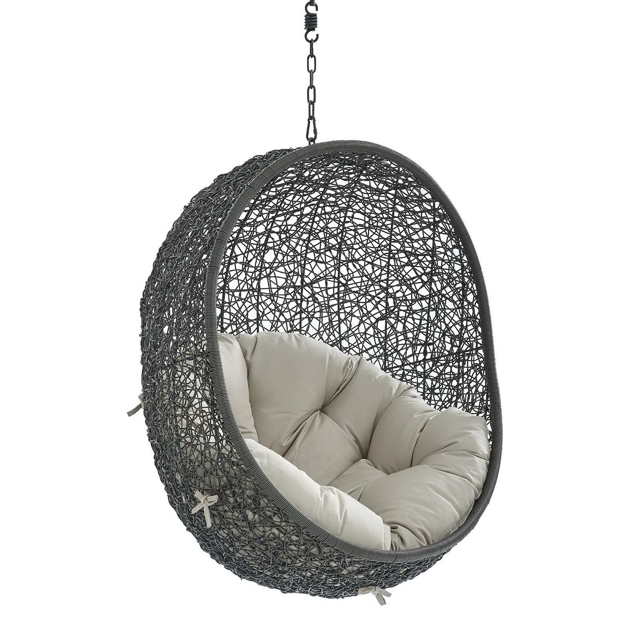 Hide Sunbrella Fabric Swing Outdoor Patio Lounge Chair Without Stand - Gray Beige