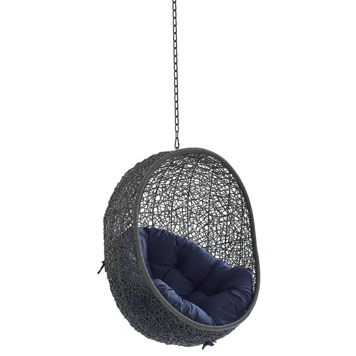 Hide Sunbrella Fabric Swing Outdoor Patio Lounge Chair Without Stand - Gray Navy