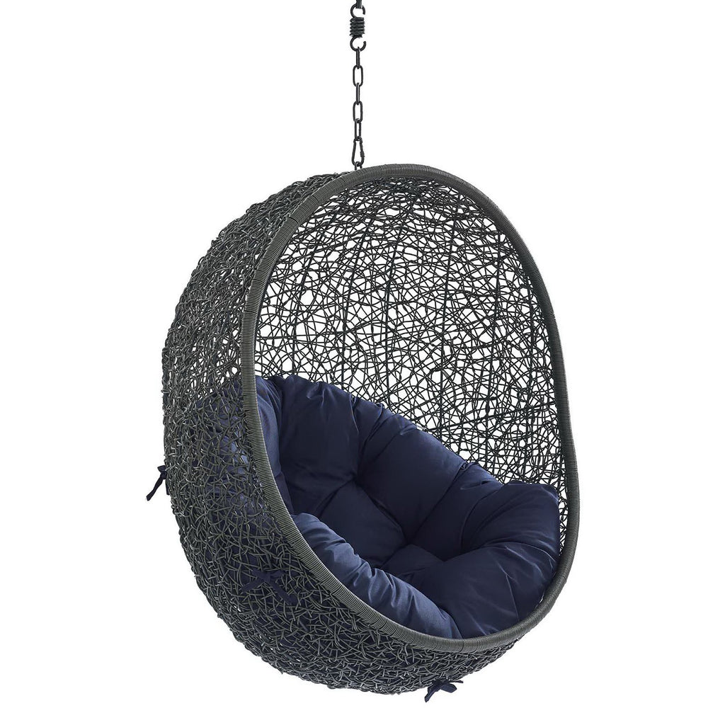 Hide Sunbrella Fabric Swing Outdoor Patio Lounge Chair Without Stand - Gray Navy
