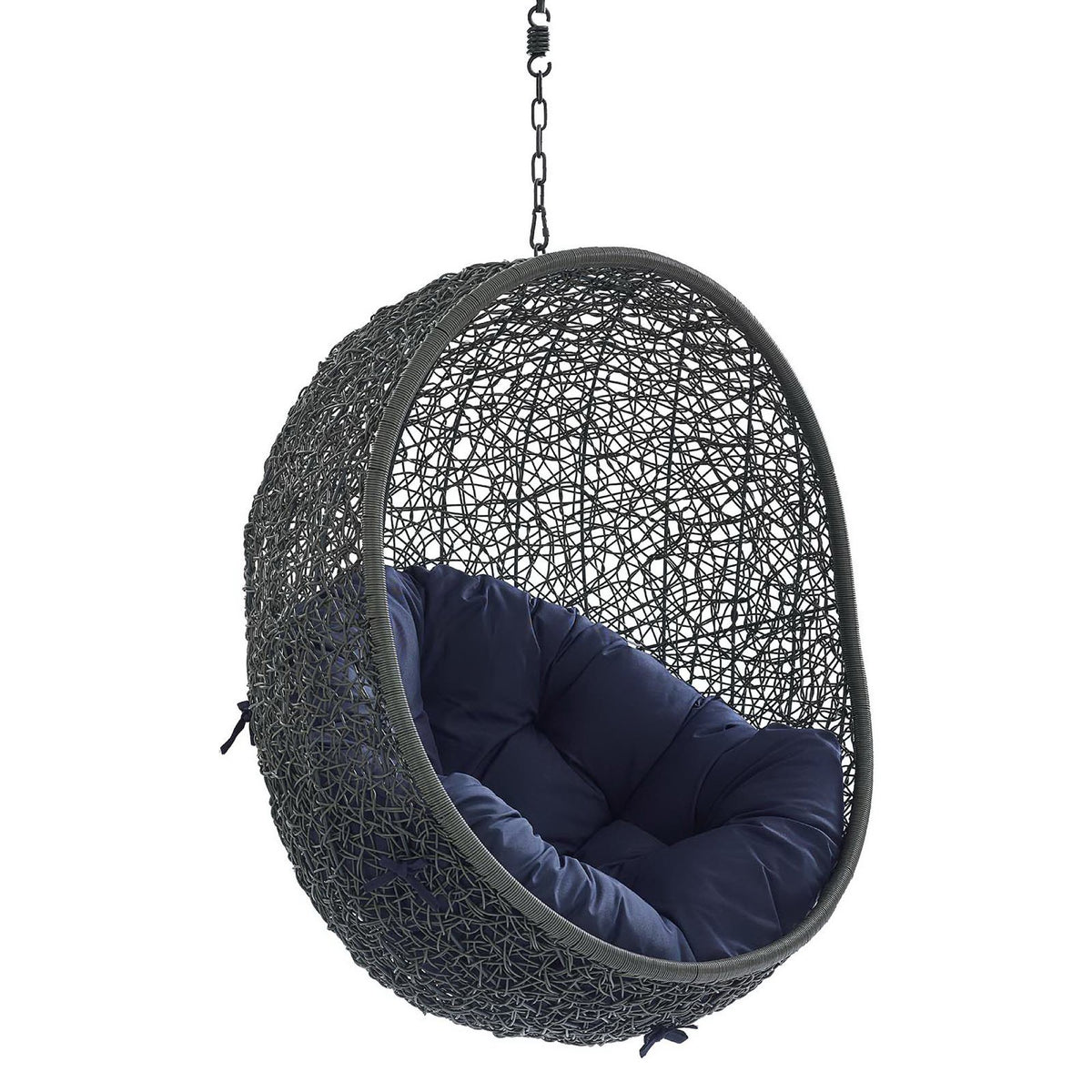 Hide Sunbrella Fabric Swing Outdoor Patio Lounge Chair Without Stand - Gray Navy