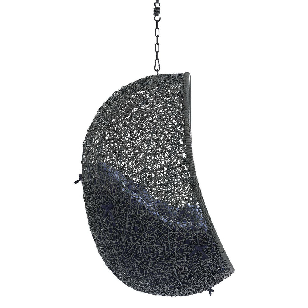 Hide Sunbrella Fabric Swing Outdoor Patio Lounge Chair Without Stand - Gray Navy
