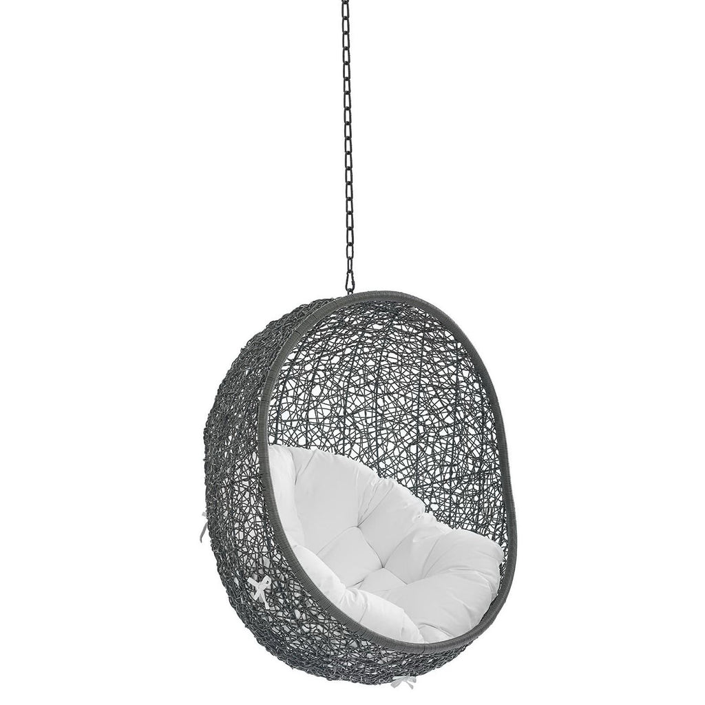 Hide Sunbrella Fabric Swing Outdoor Patio Lounge Chair Without Stand - Gray White